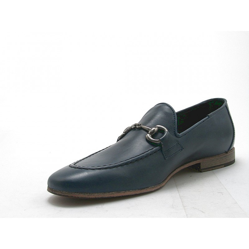 Mocassino uomo con morsetto in vera pelle,fatto a mano made in italy