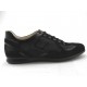 Zapato deportivo con cordones para hombre en gamuza, piel y tejido de color negro - Tallas disponibles:  36, 37