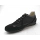 Zapato deportivo con cordones para hombre en gamuza, piel y tejido de color negro - Tallas disponibles:  36, 37