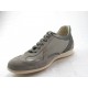 Men's lace-up sportshoe in sand beige suede, gray leather and fabric - Available sizes:  36