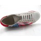 Chaussure sportif à lacets pour hommes en cuir blanc imprimé drapeau USA et aigle et daim rouge - Pointures disponibles:  47