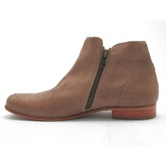 Botin con doble cremallera para hombres en piel estampada beis arena - Tallas disponibles:  47, 50 2