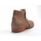 Men's ankle boot with double zipper in sand-colored printed leather - Available sizes:  47, 50