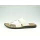 Men's flip-flop mules in white leather - Available sizes:  47