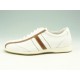 Chaussure à lacets pour hommes en cuir blanc et brun clair - Pointures disponibles:  36