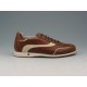 Men's laced sports shoe in brown and beige leather - Available sizes:  36