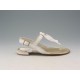 Sandalo infradito in pelle bianco tacco 1 - Misure disponibili: 32