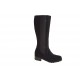 Woman's boot with zipper, wingtip and elastic band in black suede heel 4 - Available sizes:  31