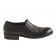 Men's elegant shoe with elastic bands and wingtip in black leather and patent leather - Available sizes:  49, 50