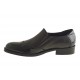 Zapato elegante con elasticos y punta de ala para hombres en charol y piel negra - Tallas disponibles:  49, 50