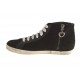 Woman's laced shoe boot with zipper and rhinestones in black suede wedge heel 1 - Available sizes:  32