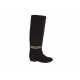 Woman's boot with chain in black suede heel 1 - Available sizes:  32