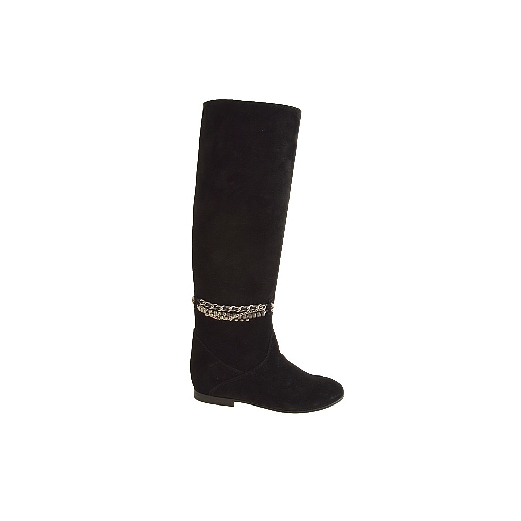 Bottes avec pince en su de noir