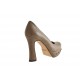 Woman's pump with platform and studs in taupe leather heel 10 - Available sizes:  42