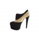 Chaussure à plateforme en daim noir et beige talon 15 - Pointures disponibles:  42