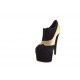 Zapato cerrado con plataforma en gamuza color negro y beis tacon 15 - Tallas disponibles:  42