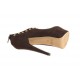 Chaussure à plateforme avec goujons et fermeture éclair en daim marron talon 15 - Pointures disponibles:  42