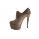 Highfronted shoe with platform and elastic bands in beige suede and patent leather heel 15 - Available sizes:  42