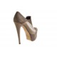 Highfronted shoe with platform and elastic bands in beige suede and patent leather heel 15 - Available sizes:  42