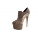 Highfronted shoe with platform and elastic bands in beige suede and patent leather heel 15 - Available sizes:  42