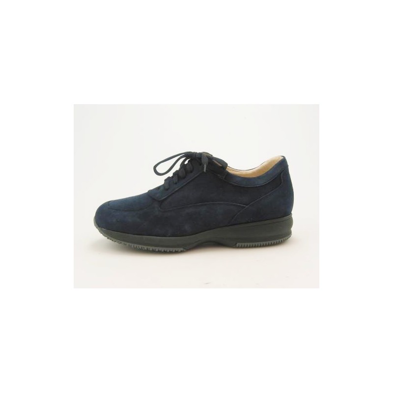 Chaussure sportif pour hommes avec lacets en daim bleu foncé - Pointures disponibles:  46