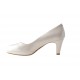 Platform pump in pearled ivory leather heel 6 - Available sizes:  31, 46