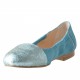 Bailarina para mujer con elastico en gamuza y piel imprimida azul claro tacon 1 - Tallas disponibles:  32