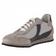 Chaussure sportif à lacets pour hommes en daim et tissu gris et cuir bleu - Pointures disponibles:  36