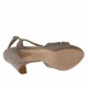 Woman's platform sandal in grey suede heel 10 - Available sizes:  42