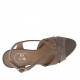 Sandalia con plataforma para mujer en gamuza gris tacon 10 - Tallas disponibles:  42