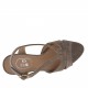 Sandalo da donna con plateau in camoscio grigio tacco 10 - Misure disponibili: 42