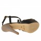 Sandalia de plataforma con cinturon cruzado en piel de color negro y gamuza color arena tacon 11 - Tallas disponibles:  42