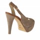 Sandale pour femmes avec plateforme en daim sable et cuir brun talon 11 - Pointures disponibles:  42
