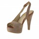 Sandale pour femmes avec plateforme en daim sable et cuir cognac talon 11 - Pointures disponibles:  42