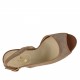 Sandalo da donna con plateau in camoscio sabbia e pelle color cuoio tacco 11 - Misure disponibili: 42