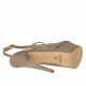Sandalo con cinturino charleston e plateau in camoscio sabbia e pelle color platino tacco 14 - Misure disponibili: 42