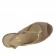 Sandale pour femmes avec plateforme et courroie salomé en daim sable et cuir platine talon 14 - Pointures disponibles:  42