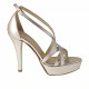 Woman's open shoe with platform and strap in silver leather heel 11 - Available sizes:  42