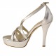 Woman's open shoe with platform and strap in silver leather heel 11 - Available sizes:  42