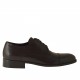 Men's elegant derby shoe with laces and captoe in dark brown leather - Available sizes:  50