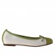 Woman's ballerina with bow in white and green leather heel 1 - Available sizes:  32