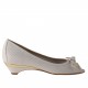 Chaussure ouverte avec noeud en cuir blanc et platine talon 3 - Pointures disponibles:  31