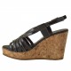 Cork wedge sandal in black patent leather - Available sizes:  42