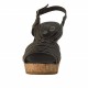 Sandalo zeppa sughero in vernice nero -  