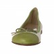 Damenballerinaschuh mit Scheife aus weissem und grünem Leder Absatz 1 - Verfügbare Größen:  32