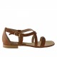 Open strap shoe in tan-colored leather heel 1 - Available sizes:  31