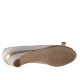 Open Toe Pump mit Schleife aus weissem und platinfarbenem Leder Absatz 3 - Verfügbare Größen:  31
