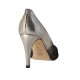 Chaussure à bout ouvert pour femmes en cuir argent et daim noir talon 9 - Pointures disponibles:  31