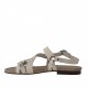 Sandale avec strass pour femmes en cuir et daim blanc talon 1 - Pointures disponibles:  32