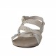 Woman's sandal with rhinestones in white leather and suede heel 1 - Available sizes:  32
